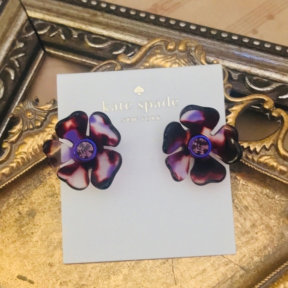 KATE SPADE • Purple Petal Pushers Earrings - Picture 4 of 5